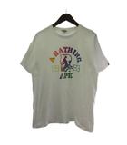 アベイシングエイプ A BATHING APE 001TEK301055M Tシャツ カットソー 半袖 プリント 白 ホワイト L