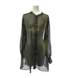 アメリヴィンテージ Ameri VINTAGE 2WAY FROSTED GLASS FLOWER BLOUSE シアーシャツ 長袖 グリーン 緑 F