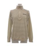 パーリーゲイツ PEARLY GATES ゴルフウェア シャツ カットソー ハイネック フリース ハーフジップ ボーダー 長袖 1 アイボリー 2■GY09