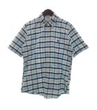 ブルックスブラザーズ BROOKS BROTHERS シャツ チェック柄 半袖 ボタンダウン BD M 青 ブルー