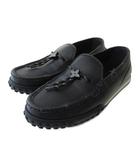 ルイヴィトン LOUIS VUITTON 1AH964 LV Racer Mocassin LVレーサー・ライン モカシン スリッポンシューズ ローファー モノグラム ブラック 黒 7 26㎝ ☆AA★