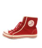 スニーカー ハイカット ロゴワッペン 赤 レッド /SX ■GY09