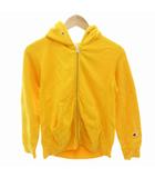 チャンピオン CHAMPION リバースウィーブ REVERSE WEAVE ジップアップ パーカー フーディ ロゴ 刺繍 目あり S 黄 イエロー /HO