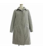 マックスマーラ ウィークエンドライン MAX MARA WEEKEND LINE ステンカラーコート Aライン 水玉 ドット柄 長袖 40 白 ホワイト 黒 ブラック