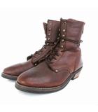  OIL RESISTANT ヴィンテージ ミドル ブーツ レースアップ レザー 茶 ブラウン US10 27.5cm位 M 靴