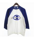 チャンピオン CHAMPION ヴィンテージ 80s Tシャツ カットソー 長袖 ラグランスリーブ ロゴ プリント 刺繍 紫 白 パープル ホワイト L