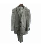 バーバリーブラックレーベル BURBERRY BLACK LABEL スーツ セットアップ テーラードジャケット シングル 2B 背抜きパンツ スラックス ジップフライ グレー S 73cm