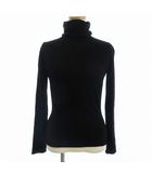 ジョンスメドレー JOHN SMEDLEY ニット カットソー 長袖 タートルネック 無地 ウール 黒 ブラック S