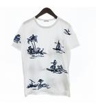 モンクレール MONCLER Tシャツ カットソー 半袖 サーフ 刺繍 C10918035151 総柄 白 ホワイト S