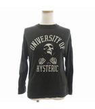 ヒステリックグラマー HYSTERIC GLAMOUR Tシャツ カットソー 七分袖 シースルー 01173CL09 黒 ブラック F