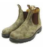 ブランドストーン Blundstone ELASTIC SIDED BOOT LINED サイドゴアブーツ ショート 585 ヌバックレザー 茶系 ブラウン系 UK7.5