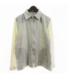  アトランティック Atlantic ブルゾン 切替 ジャケット フルジップ チェック ニット グレー 白 ホワイト L ■FF