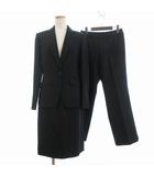  フェスミー FESMY 美品 スーツ セットアップ 3点 セット テーラードジャケット スカート パンツ 1B ひざ丈 ストライプ 13 ダークグレー 大きいサイズ ■FF