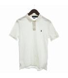ポロ ラルフローレン POLO RALPH LAUREN ポロシャツ カットソー 半袖 鹿の子 ロゴ刺繍 ポニー コットン 白 ホワイト L ■FF