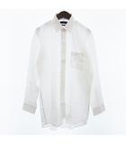 パーソンズ PERSON'S for men ワイシャツ 長袖 ポケット コットン 白 ホワイト LL ■FF