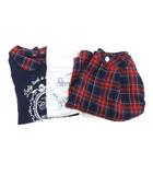 メゾピアノ mezzo piano 3点セット Tシャツ カットソー スカート 長袖 半袖 ミニ L LL 白 ホワイト 赤 レッド 紺 ネイビー /AE ■EC