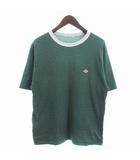 ダントン DANTON T-SHIRT SHORT SLEEVE Tシャツ カットソー 半袖 ボーダー ロゴ DT-C0054TCJ 緑 グリーン 40