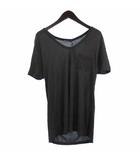 ティーバイアレキサンダーワン T by Alexanderwang タグ付き Tシャツ カットソー 半袖 ポケット Vネック 無地 グレー M