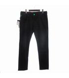 エンポリオアルマーニ EMPORIO ARMANI タグ付き SLIM FIT ブラックデニム パンツ ジーンズ ペイント加工 ストレッチ コットン 3H1J06 黒 W33×L32