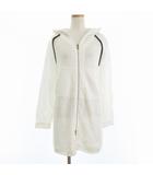  トランジットパーサッチ TRANSIT PAR SUCH パーカー ジャケット フルジップ ロング ニット 切替 コットン 白 ホワイト