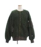 チャンピオン CHAMPION 美品 ボアジャケット フリース ブルゾン 長袖 刺繍 CW-U607 緑 L ■FF