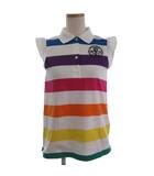 パーリーゲイツ PEARLY GATES ゴルフ ポロシャツ カットソー フレンチスリーブ 刺繍 ボーダー 白 ホワイト 0