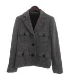 バーバリー ロンドン BURBERRY LONDON ウールジャケット シングル 総裏 カシミヤ混 グレー 40