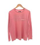 ステューシー STUSSY 長袖Tシャツ ロンT チェッカーロゴ M ピンク 胸ロゴ 切り替え /FF