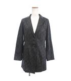 レリアン Leilian 美品 チェスターコート ミドル丈 背抜き ウール 杢グレー 9