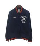 ステューシー STUSSY BLACK SHEEP スタジャン ブルゾン フルジップ プリント コットン 紺 ネイビー S