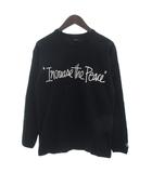 ステューシー STUSSY INCREASE THE PEACE Tシャツ カットソー 長袖 プリント コットン 黒 ブラック S