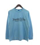 ステューシー STUSSY INCREASE THE PEACE Tシャツ カットソー 長袖 プリント 青 ブルー S