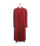 バーバリーズ Burberrys ヴィンテージ ステンカラ―コート ロング 金ボタン 裏地総柄 ウール 赤 レッド 7AR