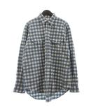 カールヘルム Karl Helmut チェックシャツ 長袖 ポケット 水色 L