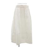 ドゥクラッセ DoCLASSE ザ クラス THE CLASS タグ付き フレアスカート タック ロング ミモレ 総柄 11 白 ホワイト /GV