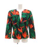 ミラショーン mila schon ブティック boutipue ノーカラージャケット 総柄 花柄 イタリア製 42 緑 グリーン オレンジ /GV ■GY35