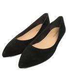 ヒミコ 卑弥呼 パンプス フラット ポインテッド スエード 黒 ブラック 23