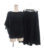 ヨシエイナバ yoshie inaba タグ付き セットアップ ワイドパンツ カットソー 半袖 クロップド 無地 9 紺 ネイビー