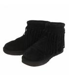 アグ UGG ウィノナ フリンジ ショートブーツ 1007984 黒 ブラック US7 24cm 靴