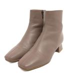 ダイアナ DIANA ショートブーツ サイドジップ ヒール レザー ベージュ系 22㎝ 靴