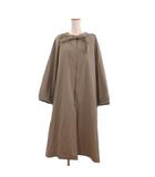 エブール ebure ノーカラーコート ロング フルジップ 薄手 3310200018 ベージュ 38