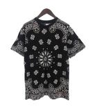 シュプリーム SUPREME 美品 22AW ヘインズ Tシャツ カットソー 半袖 バンダナ ペイズリー柄 コットン黒 ブラック M ☆AA★