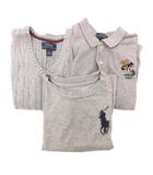 ポロ ラルフローレン POLO RALPH LAUREN Tシャツ ニットベスト ポロシャツ まとめ 3点セット ポニー刺繍 ビッグ 4 3 6 グレー /GV