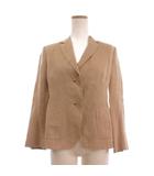 マックスマーラステュディオ Max Mara Studio テーラードジャケット 2B 長袖 麻 リネン混 42 ベージュ