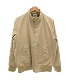 スイングトップブルゾン L  ベージュ ロゴ刺繍 裏地チェック柄 /KR