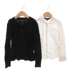 ラルフローレン RALPH LAUREN 2点セット カーディガン ケーブルニット シャツ ペプラム 120cm 白 ホワイト 黒 ブラック フリル /KR