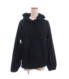 スポーツマックス マックスマーラ SPORT MAX パーカー プルオーバー フード 裏起毛 切替 紺 ネイビー L