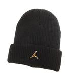ナイキ NIKE ORDAN UTILITY METAL BEANIE JM ニットキャップ ビーニー DM8272-010 ゴールドロゴ 黒 ブラック 帽子