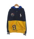 ポロ ラルフローレン POLO RALPH LAUREN パーカー ジャケット ジップアップ 刺繍 裏毛 黃 紺 イエロー ネイビー M 10-12