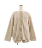 ラコステ LACOSTE リラックスフィットボアブルゾン フリースジャケット 長袖 ノーカラー ロゴ 刺繍 BF002J アイボリー 36